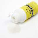 White bottle of biohazard spill granules.