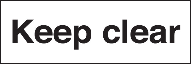 Keep Clear Sign, Rigid Plastic, 300 x 100mm (Each)