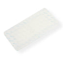Rectangular, white, adhesive bandage.
