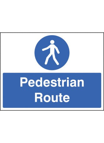 Pedestrian Route Sign Self-Adhesive Vinyl 400 x 300mm (Each)