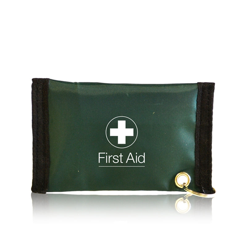 Empty Green First Aid Key Ring Pouch