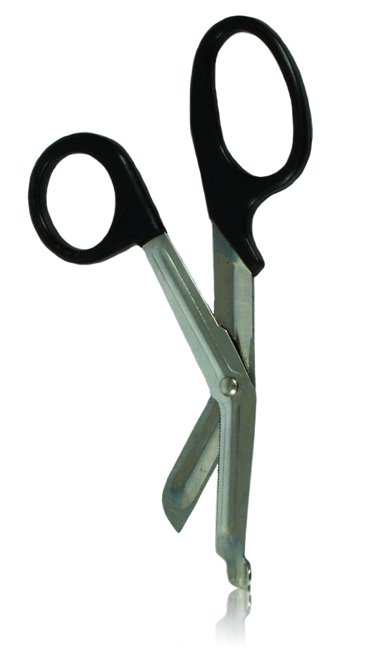Tuff cut scissors can cut through several layers of fabric at once. These scissors have safety blades with rounded ends and plastic handles. Reducing the risk of injury when cutting bandages and clothing away from a casualty. Key Features: - Cuts safely through bandages and clothing with no fear of damaging the skin.