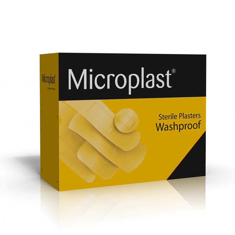 Microplast Washproof Plasters 3.8cm x 3.8cm Box of 100