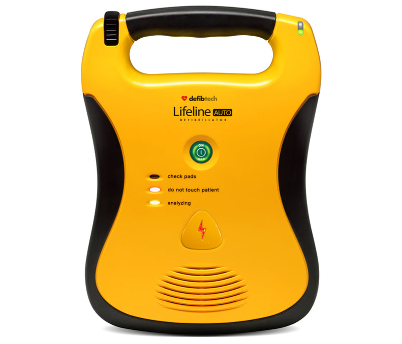 Lifeline Fully Automatic Defibrillator. This Defibrillator comes complete with battery and one set of Adult pads. This unit is robust and compact with an IP rating of IP54..