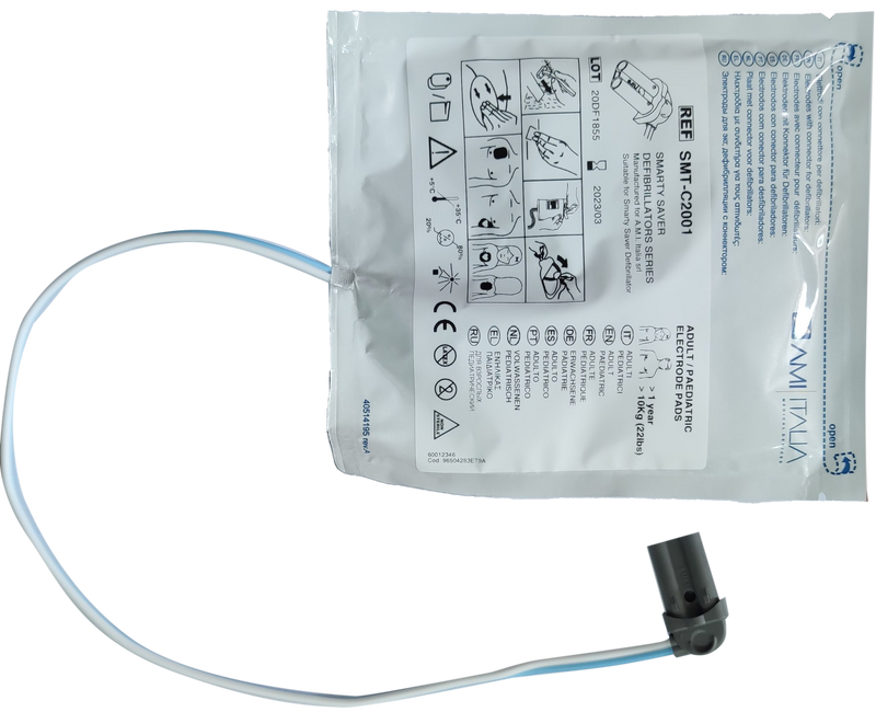 Smarty Saver Disposable, Universal, Preconnected PADs. Universal disposable adult and paediatric PADs for use with the Smarty Saver defibrillator.