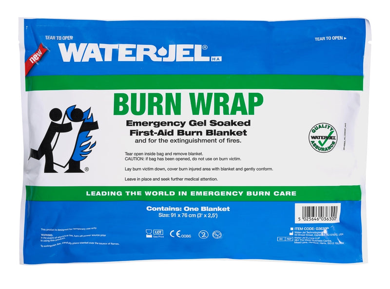 Water-Jel Water-Jel Fire Blankets offer one of the quickest, easiest and most direct methods of administering emergency first aid burn care. When placed on a victim, gel-soaked blankets ease the pain, cool the burn, and help protect against airborne contamination all in one easy step. 
