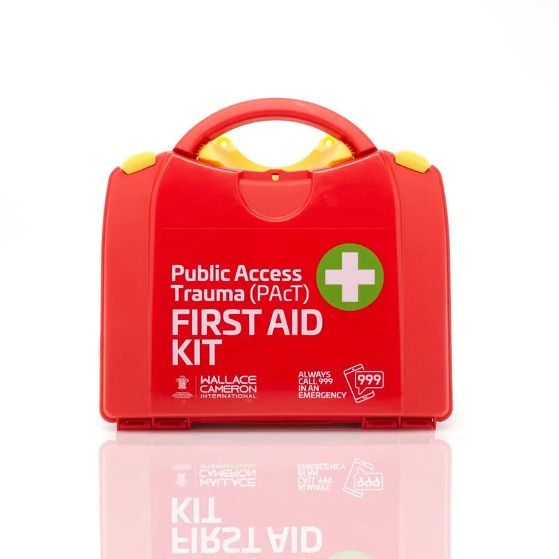 PAcT Kit in a red box for the emergency treatment of life threatening bleed injuries