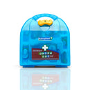 Blue childcare first aid kit.