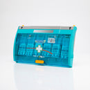 Turquoise first aid kit.