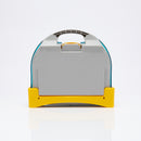 Gray and yellow plastic carrying case.