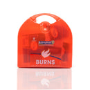 Orange burns first aid kit.