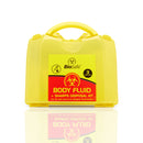 Yellow body fluid disposal kit.