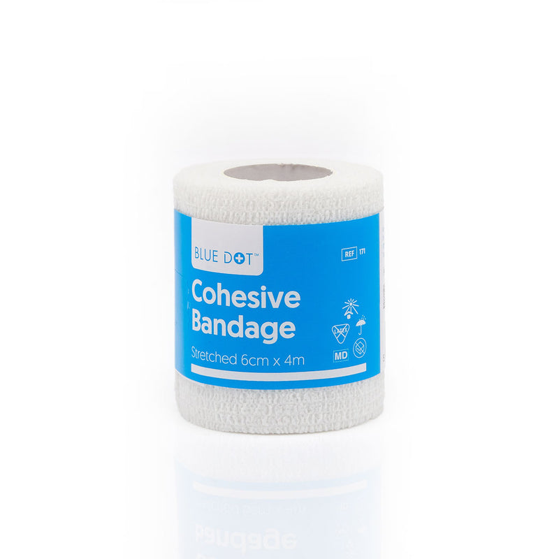 White cohesive bandage roll.