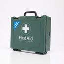 Green first aid kit.