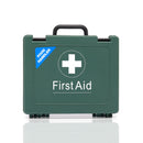 Green first aid kit.