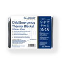 Child emergency thermal blanket.