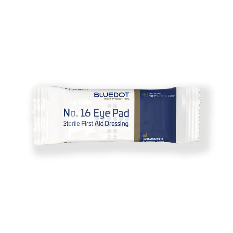 Individually wrapped sterile eye pad.