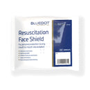 Resuscitation face shield in packaging.