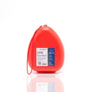 Red CPR face mask case.