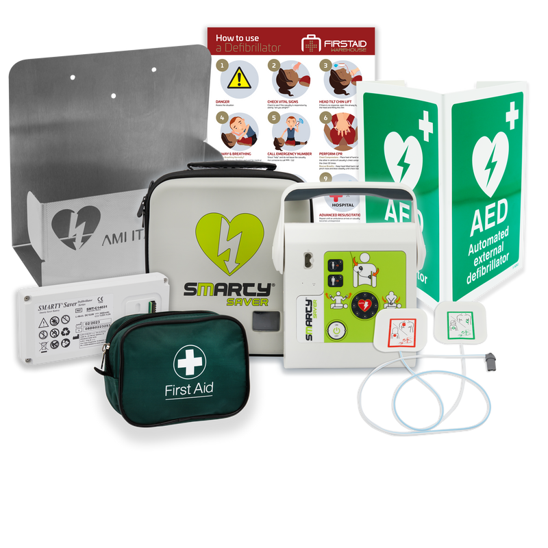 Smart Package 1: Smarty Saver F2F Semi-Automatic Defibrillator with Wall Bracket