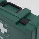 Green first aid kit.