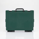 Green plastic carrying case.