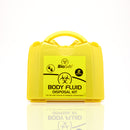 Yellow body fluid disposal kit.