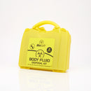 Yellow body fluid disposal kit.