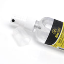 Clear spray bottle of disinfectant.