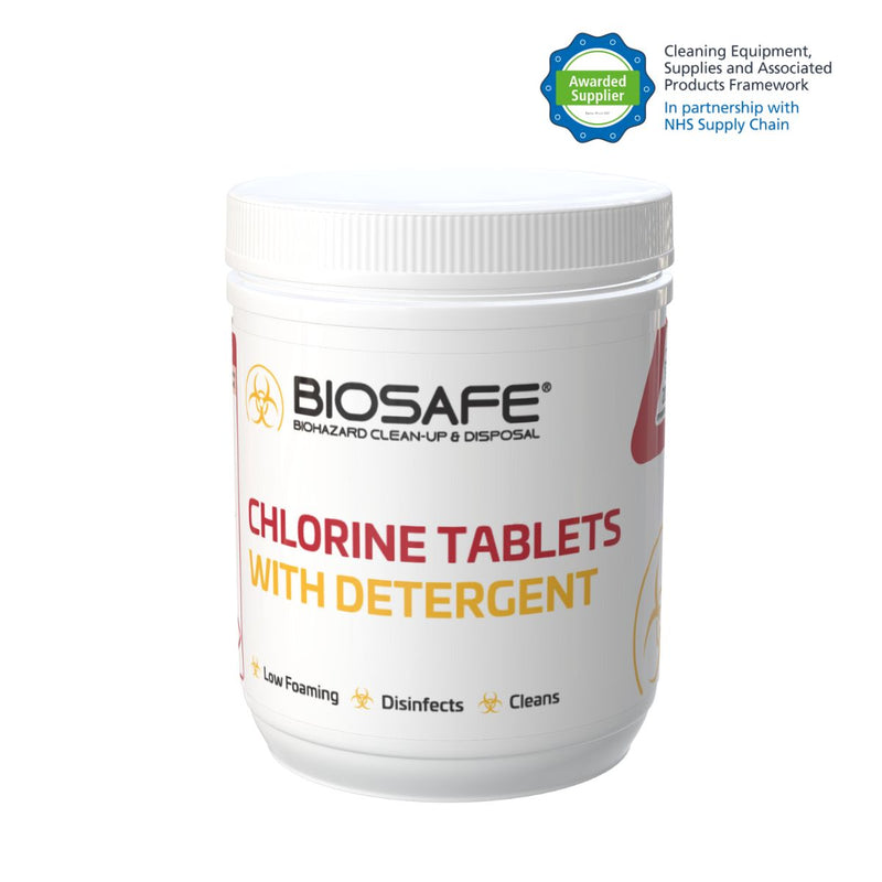 Biosafe Chlorine Tablets with Detergent Disinfectant Effervescent (Tub 200)