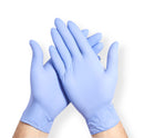 Blue nitrile gloves.