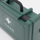 Green first aid kit.