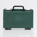 Green plastic carrying case.