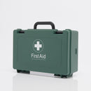 Green first aid kit.