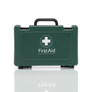Green first aid kit.