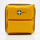 Yellow first aid kit.