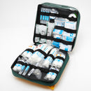 Open green first aid kit.