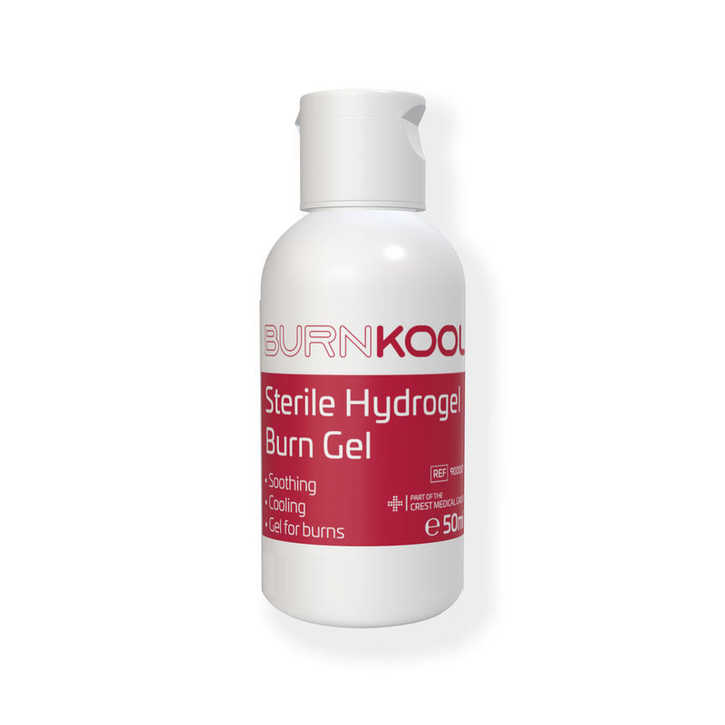 White bottle of burn gel.