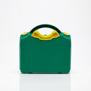 Green first aid kit.