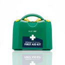 Green first aid kit.