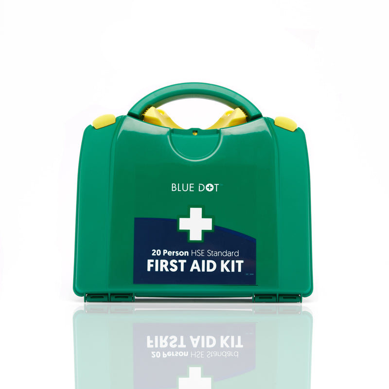 Green first aid kit.