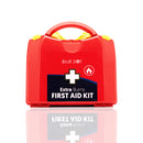 Red first aid kit.