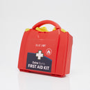 Red first aid kit.