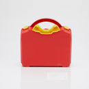 Red and yellow plastic carrying case.