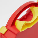 Red and yellow plastic toolbox.