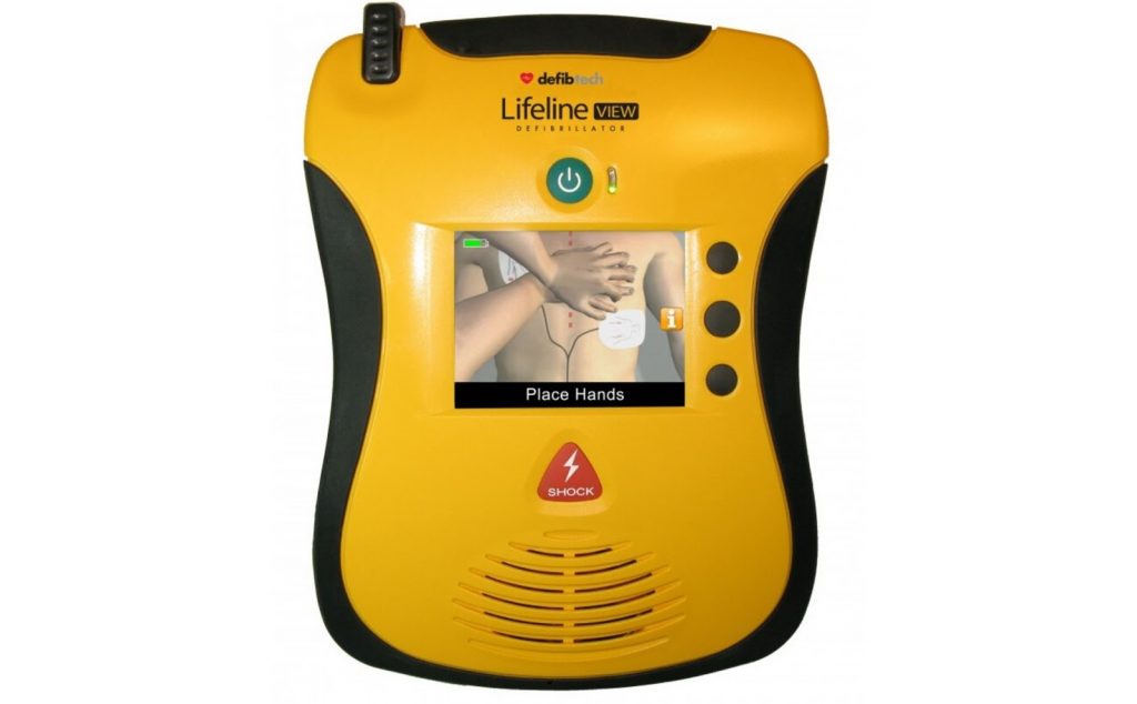 A semi-automatic defibrillator.
