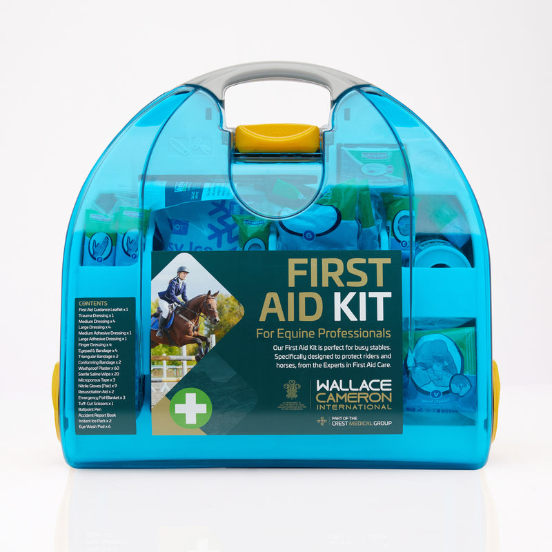 A robust first aid dispenser with essential first aid items for both the horse and rider, all contained in a convenient, wall mountable dispenser. An Equine first aid kit is absolutely essential for proper horse and rider care and quick action in treating an injury. 