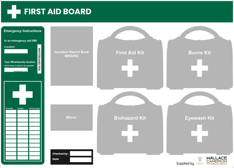 First aid board.