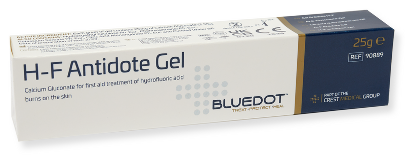 Bluedot HF Antidote Gel (Hydrofluoric Acid / Calcium Gluconate) 25g (Pack 12)