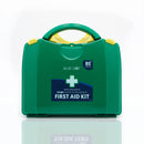 Green first aid kit.